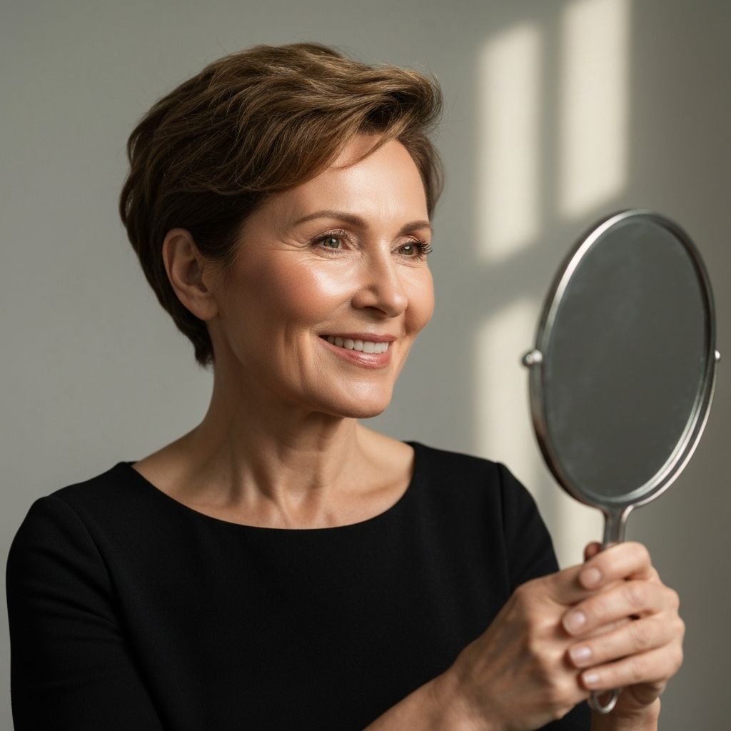 Mulher confiante com pele saudável